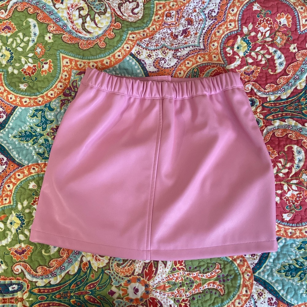 Princess Polly Faux Leather Hot Pink Mini Skirt Gem